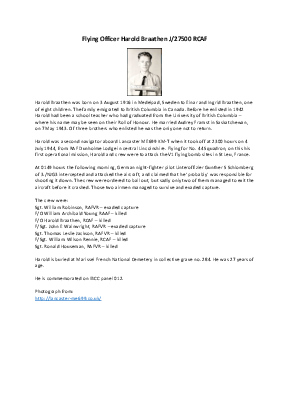 A preview of a PDF biography for Braathen, Harold
